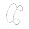 Non-Tarnish 304 Stainless Steel Hollow Open Cuff Bangles for Women BJEW-S155-04P-7
