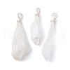 Electroplated Natural Quartz Crystal Dyed Pendants PALLOY-JF02324-02-1