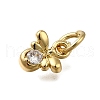 Brass Micro Pave Clear Cubic Zirconia Pendants ZIRC-I070-034G-2