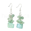 Natural Rose Quartz Chip & Natural Quartz Dangle Earrings for Women EJEW-TA00560-03-1
