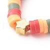 Handmade Polymer Clay Beads Finger Rings RJEW-JR00378-7