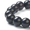 Synthetic Blue Goldstone Beaded Stretch Bracelets BJEW-A117-E-17-2