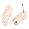Ash Wood Stud Earring Findings EJEW-N017-011S-3
