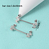 304 Stainless Steel Clear Cubic Zirconia Nipple Rings WG32E94-13-1
