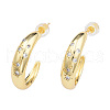 Cubic Zirconia Moon and Star Half Hoop Earrings EJEW-N011-70-2