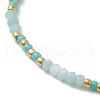 Bohemian Style Natural Amazonite & Glass Braided Bead Bracelet BJEW-JB10136-02-3