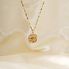 Elegant Brass Pave Clear Cubic Zirconia Rotatable Windmill Pendant Necklaces EX2553-3