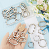 SOFPLATE 24Pcs 6 Styles Zinc Alloy Spring Gate Rings FIND-SP0001-11-3