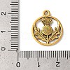 Tibetan Style Alloy Flat Round with Flower Scotland Thistle Pendants TIBEP-24054-AG-FF-3