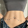 Flower Brass Aquamarine Rhinestone Tassel Waist Chains FS-WG642F6-01-1