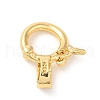 Brass Micro Pave Clear Cubic Zirconia Twister Clasps KK-Q772-14G-2