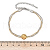 304 Stainless Steel Multi-strand Bracelets BJEW-Z108-05GP-3
