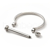 304 Stainless Steel D Shape Bar Screw Bangle BJEW-G636-04A-P-4