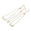 3Pcs Alloy Rhinestones Anklets AJEW-S083-01G-12-2