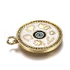 Brass Micro Pave Clear Cubic Zirconia Pendants ZIRC-B0003-09G-3