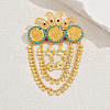 Luxurious Elegant Flower Brass Brooches GJ0513-5