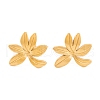 Ion Plating(IP) Flower 304 Stainless Steel Stud Earrings for Women EJEW-L272-031G-02-1
