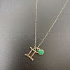 Alloy Peridot Rhinestone Constellation Pendant Necklaces for Women Men WG398AA-05-1