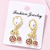 Brass Micro Pave Clear Cubic Zirconia Stud Earrings EJEW-P303-06G-3