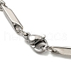 201 Stainless Steel Rectangle Bar Link Chain Necklace NJEW-Q336-05B-P-6