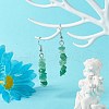 Natural Green Aventurine Chip Beads Dangle Earrings EJEW-JE04649-03-2