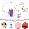 CHGCRAFT Natural Amethyst Pointed Hexagon Perfume Bottles Pendant Necklace NJEW-CA0001-07A-4