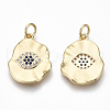 Brass Micro Pave Cubic Zirconia Pendants KK-S356-023G-NF-2