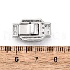 Rectangle Brass Micro Pave Clear Cubic Zirconia Box Clasps KK-G505-36P-01-3