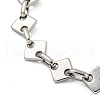 304 Stainless Steel Rhombus Link Chains Bracelets for Men & Women BJEW-D042-02P-2