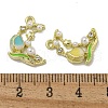 Rack Plating Alloy Enamel Pendants PALLOY-F312-12G-3