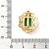 Brass with Glass Fold Over Clasps KK-G505-06G-3