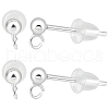 Beebeecraft 5 Pairs 925 Sterling Silver Round Ball Stud Earring Findings STER-BBC0006-26B-1