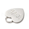 304 Stainless Steel Rhinestone Pendants STAS-M311-06P-3
