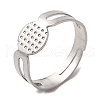 Non-Tarnish 304 Stainless Steel Adjustable Ring Findings STAS-R123-07P-3