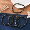 Natural Indian Agate Bead Stretch Bracelets X-BJEW-K212-A-010-1