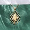 Sunflower 304 Stainless Steel Pendant Necklaces NJEW-M096-08G-4