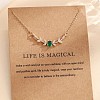 Branch with Oval Brass Cubic Zirconia Pendant Necklaces for Women FS-WG08EC3-01-2