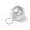 Shell Pearl Round Copper Wire Wrapped Pendants PALLOY-JF03259-04-5