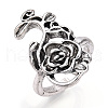 Enamel Adjustable Alloy Cuff Finger Rings RJEW-S038-013-3
