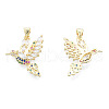 Brass Micro Pave Colorful Cubic Zirconia Pendants X-ZIRC-N039-269-1