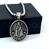 Stainless Steel Oval with Virgin Mary Pendant Necklaces for Men ES6504-2