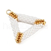 Handmade Glass Seed Beaded Triangle Pendants PALLOY-MZ00756-01-4