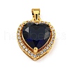 Rack Plating Brass Micro Pave Cubic Zirconia Pendants KK-H469-02G-2