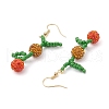Fruit Pave Disco Ball Beads Dangle Earrings EJEW-TA00632-4