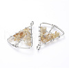 Long-Lasting Plated Brass Pendants KK-D531-02P-04-2