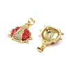 Brass Micro Pave Clear Cubic Zirconia Pendants KK-R229-03G-2