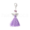 Angel Glass Pearl & MIYUKI Seed Beaded & Polycotton Tassel Pendant Decorations HJEW-MZ00198-05-1