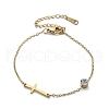 201 Stainless Steel Cable Chain Bracelets BJEW-H205-01E-G-4