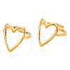 Ion Plating(IP) 304 Stainless Steel Heart Cuff Ring X-RJEW-N038-123LG-2
