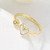 Brass Micro Pave Clear Cubic Zirconia Cuff Rings for Women RJEW-C126-02G-3